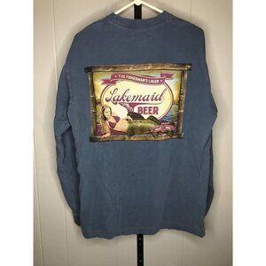 Schells Beer X Rapala Fishing Lakemaid Beer long sleeve blue shirt sz LG